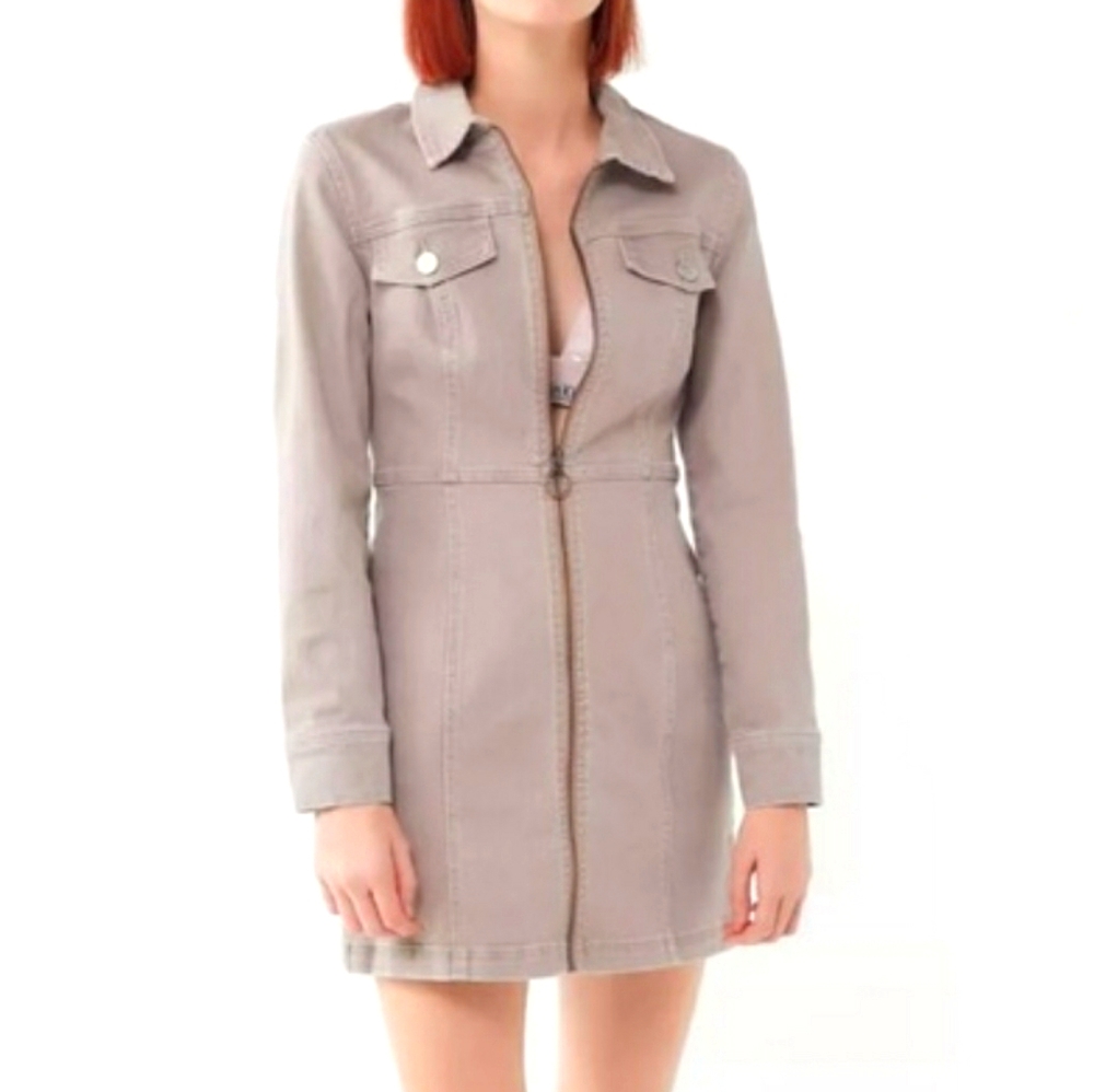 BDG Denim Zip Front Mini Dress